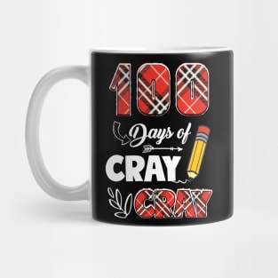 Teacher 100 Days Cray Cray 100th Day of School Plaid Mug